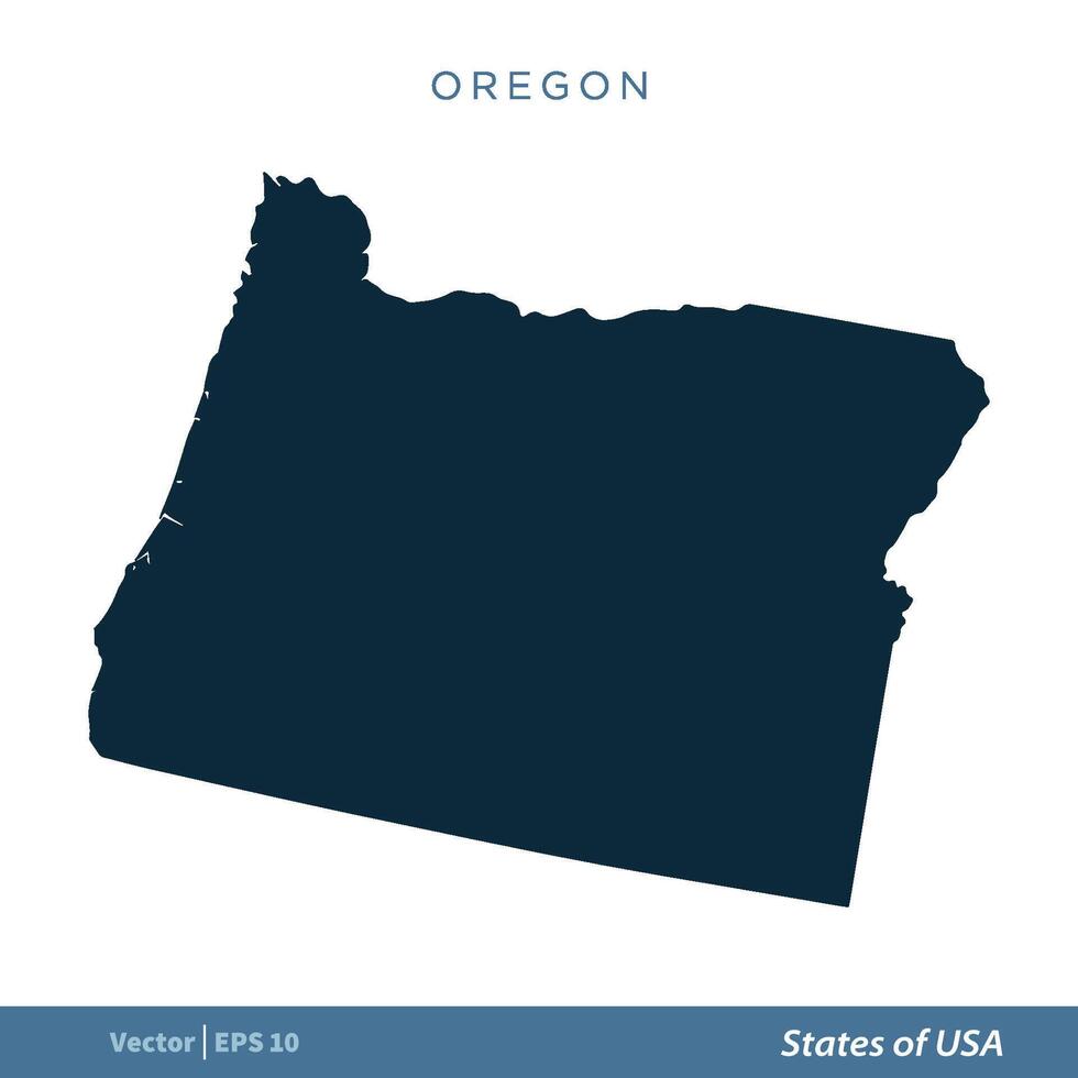 Oregon - States of US Map Icon Vector Template Illustration Design. Vector EPS 10.