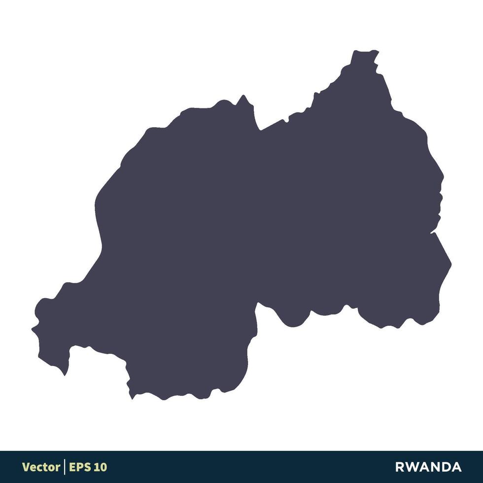 Ruanda - África países mapa icono vector logo modelo ilustración diseño. vector eps 10