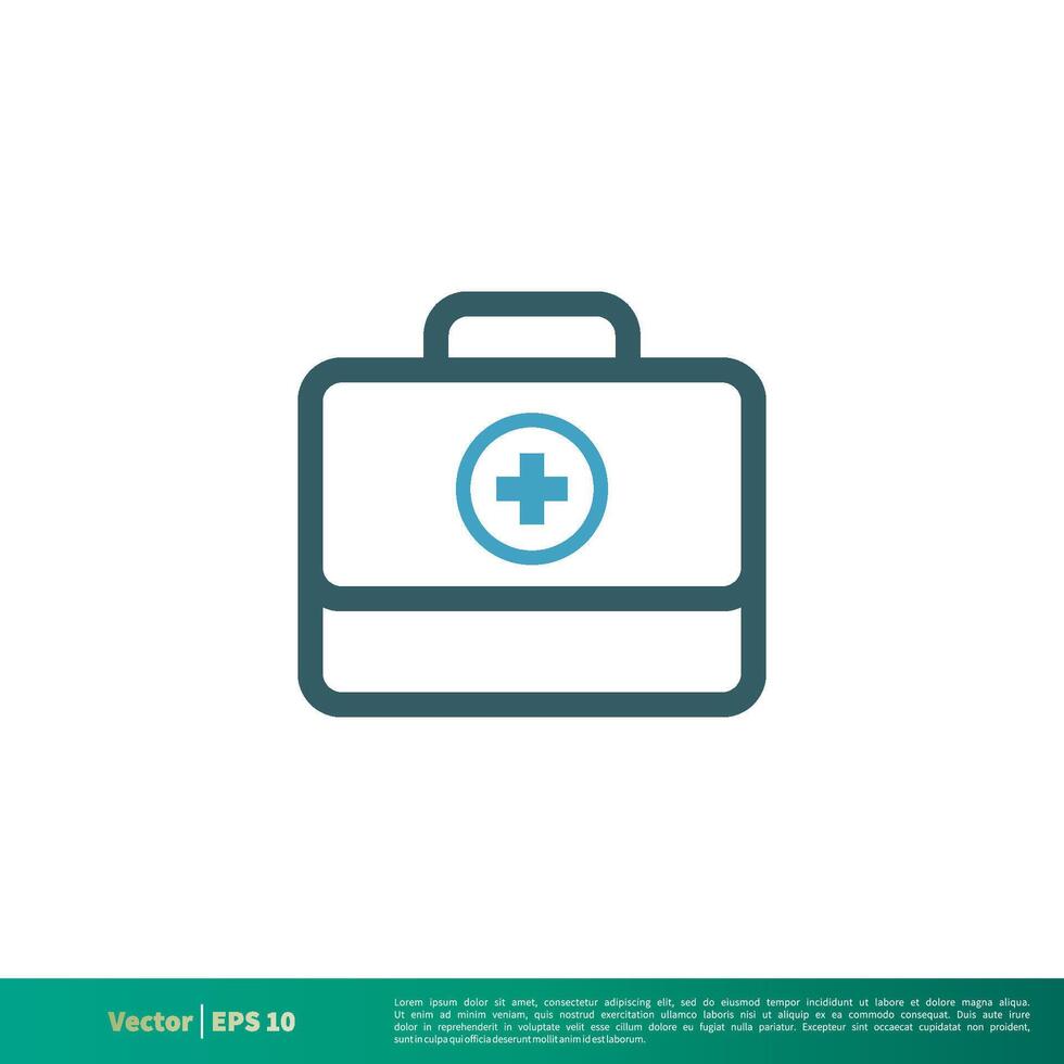 Medical Suitcase, Healthcare Icon Vector Logo Template Illustration Design. Vector EPS 10.