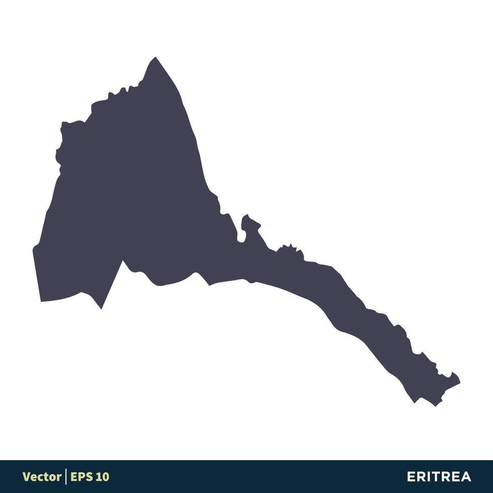 eritrea - África países mapa icono vector logo modelo ilustración diseño. vector eps 10