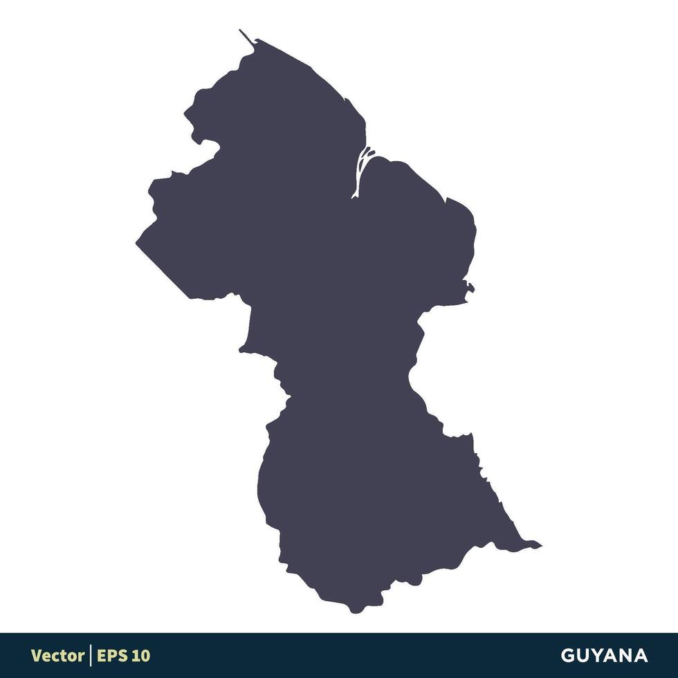 Guyana - South America Countries Map Icon Vector Logo Template Illustration Design. Vector EPS 10.