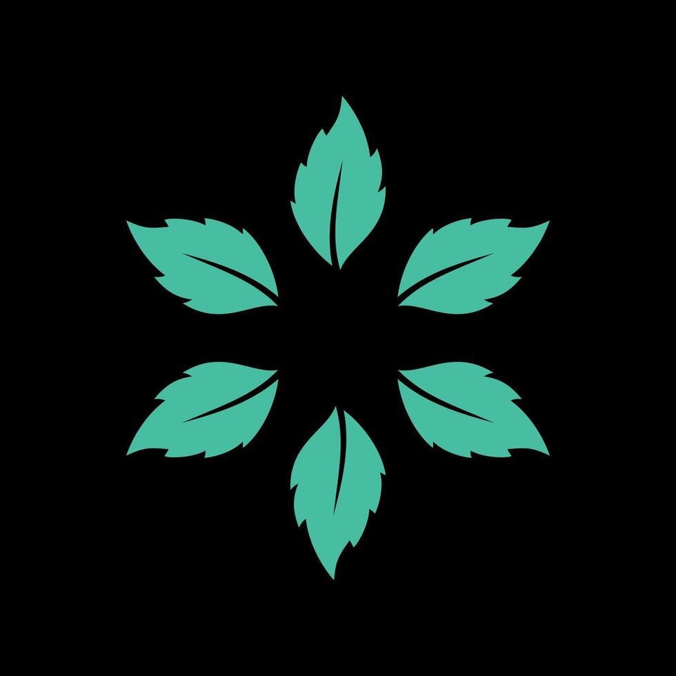Mint Leaf Icon Vector Logo Template