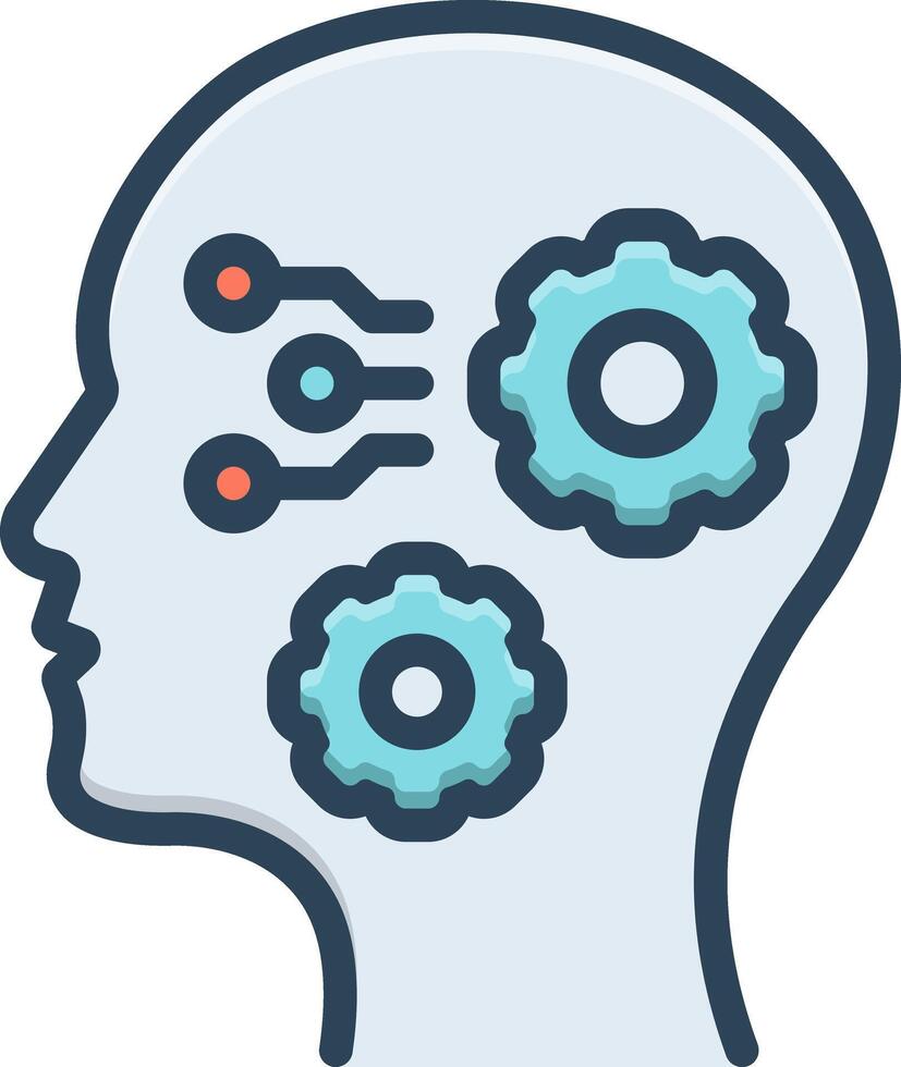 Vector color icon for cognitive