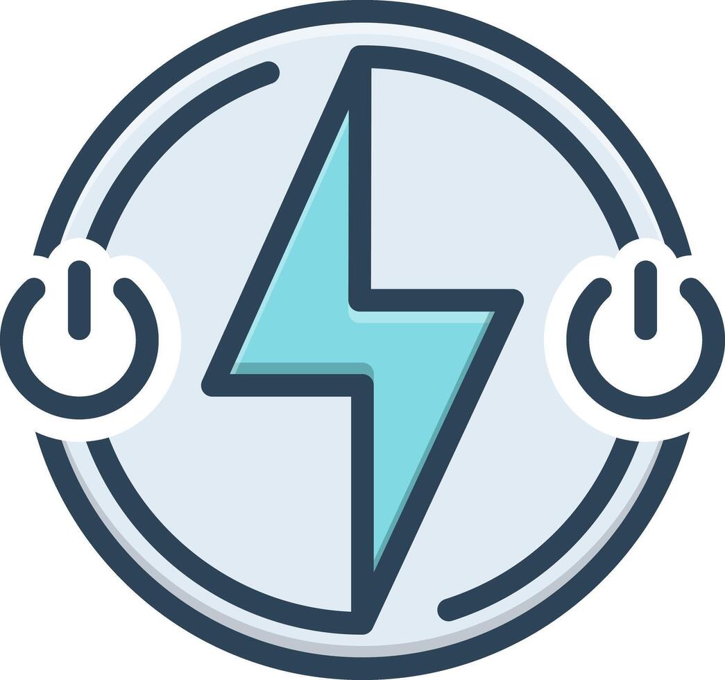 Vector color icon for powered