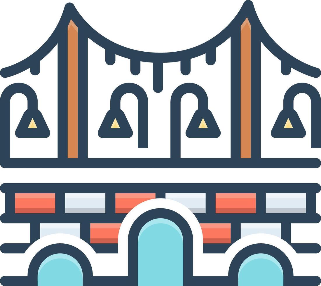 Vector color icon for bridges