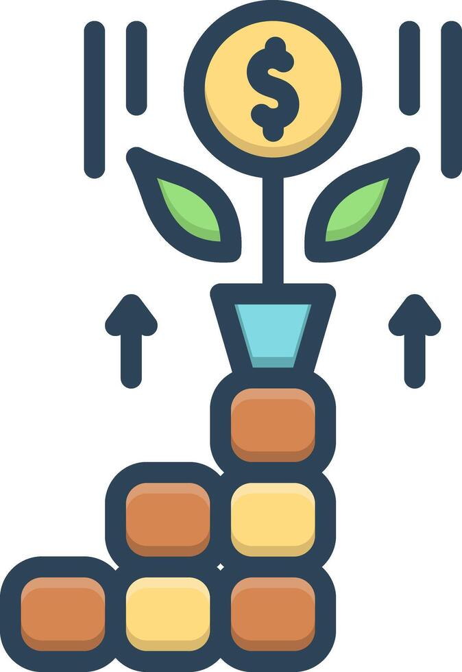 Vector color icon for grow