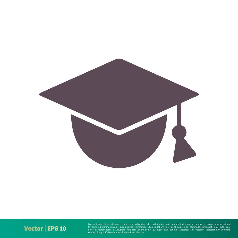 Graduate Hat Education Icon Vector Logo Template Illustration Design. Vector EPS 10.