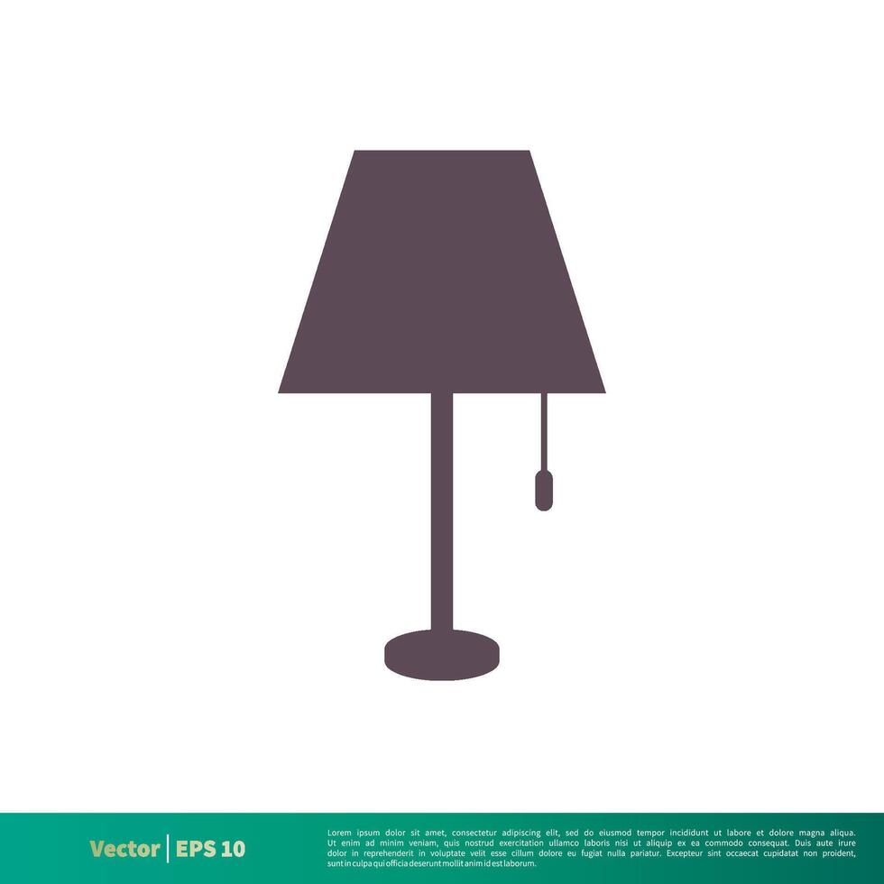 Desk, Table Lamp Icon Vector Logo Template Illustration Design. Vector EPS 10.