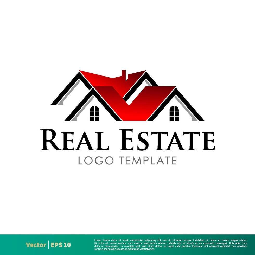 real inmuebles icono vector logo modelo ilustración diseño. vector eps 10