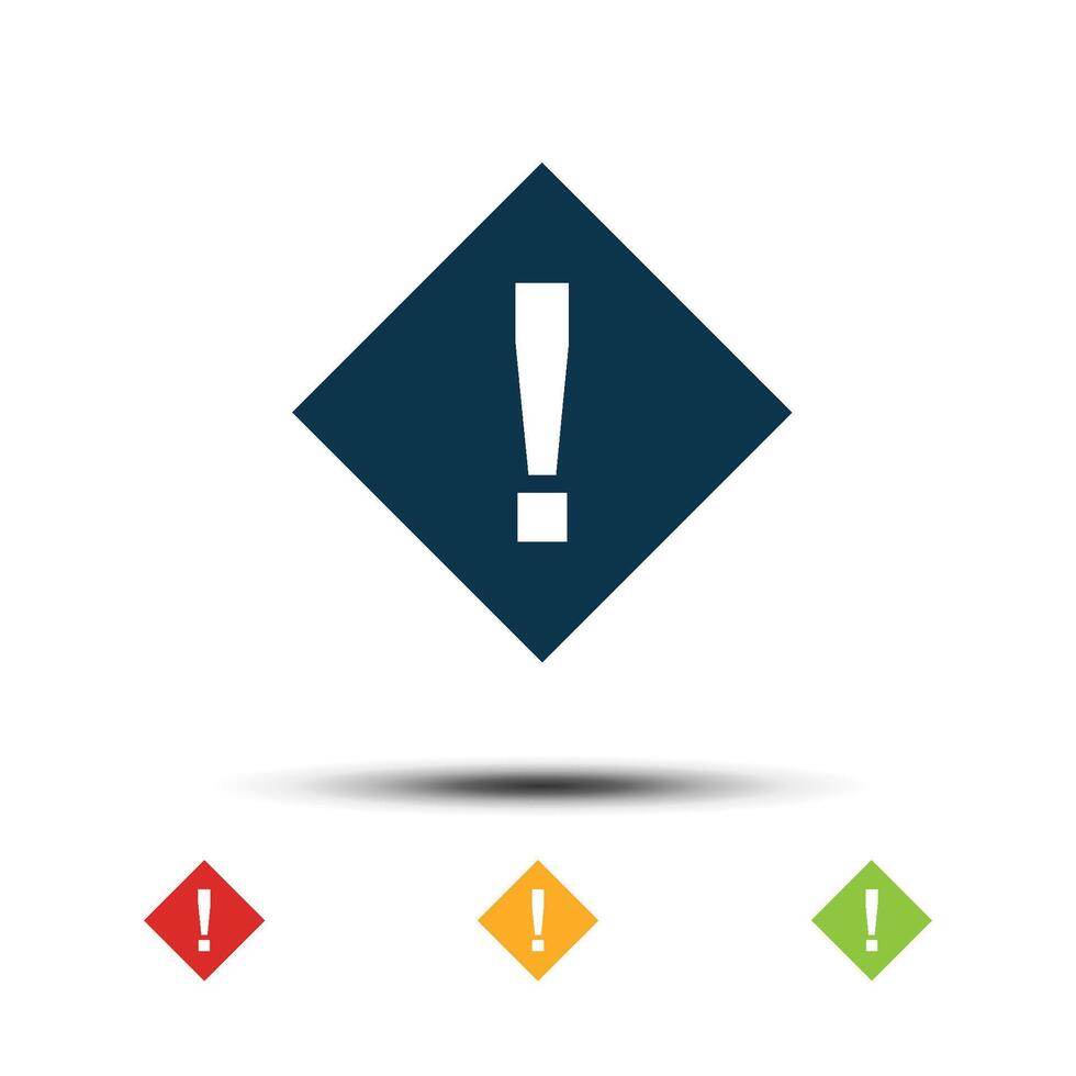 Exclamation Mark Sign Colorful Set Icon Vector Logo Template