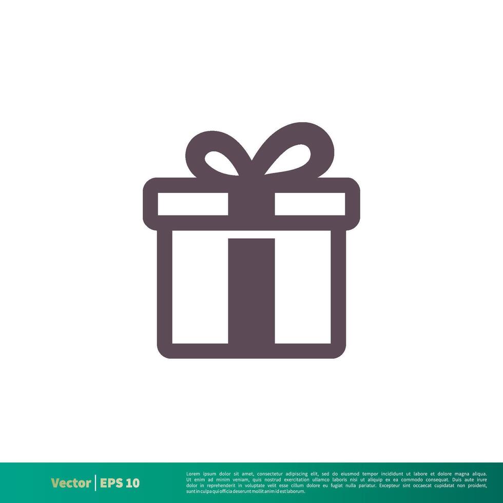 Gift Box Icon Vector Logo Template Illustration Design. Vector EPS 10.