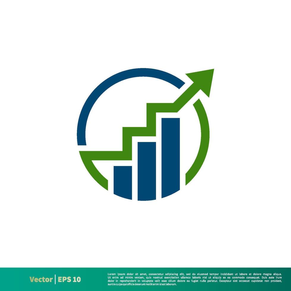 Arrow Stock Exchange Chart Icon Vector Logo Template Illustration Design. Vector EPS 10.