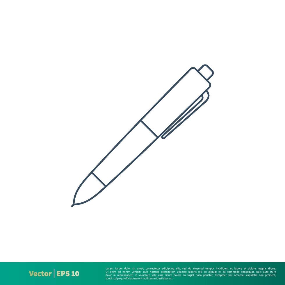 bolígrafo - educación icono vector logo modelo ilustración diseño. vector eps 10