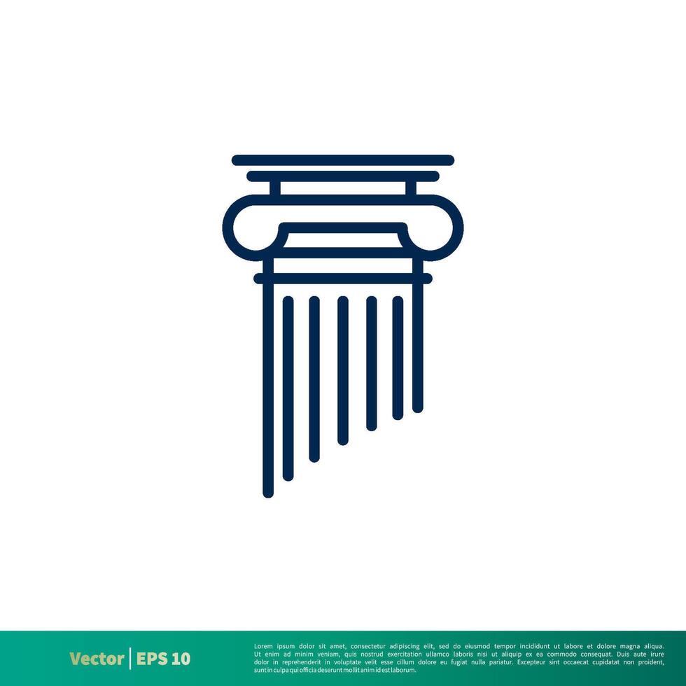 Pillar Law Office Icon Vector Logo Template Illustration Design. Vector EPS 10.