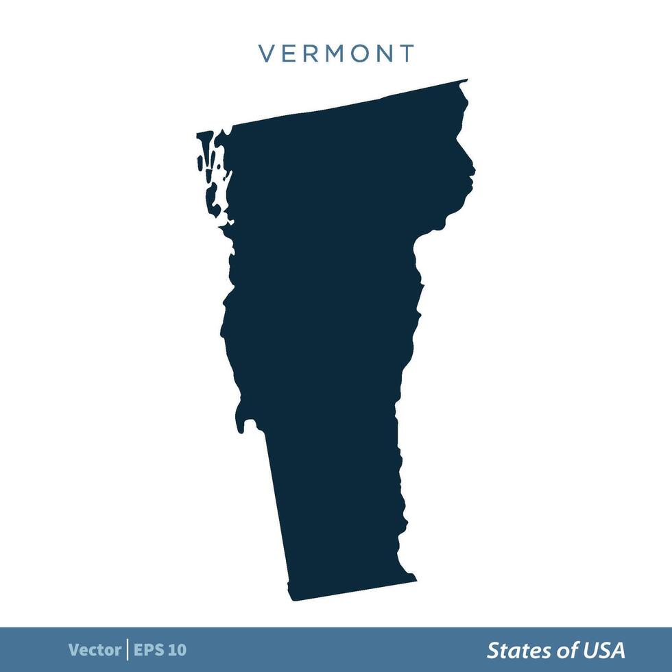 Vermont - States of US Map Icon Vector Template Illustration Design. Vector EPS 10.