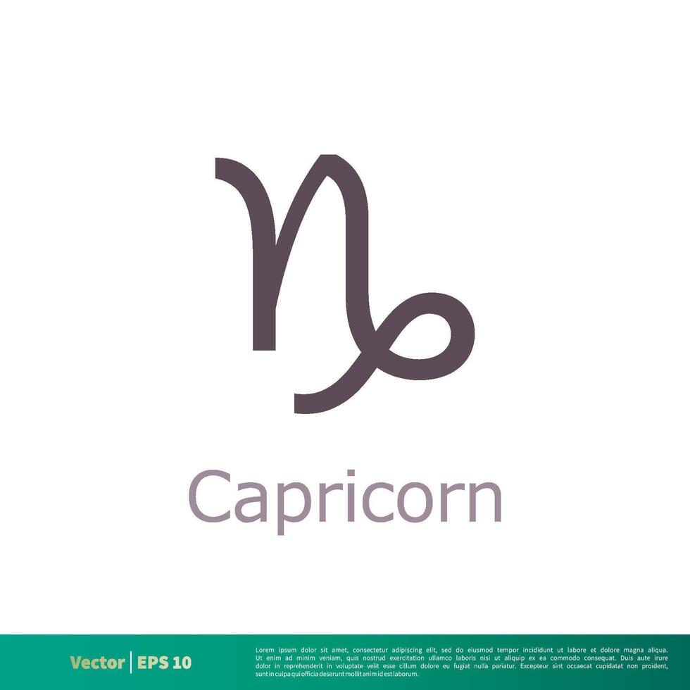 Capricorn - Zodiac Sign Icon Vector Logo Template Illustration Design. Vector EPS 10.