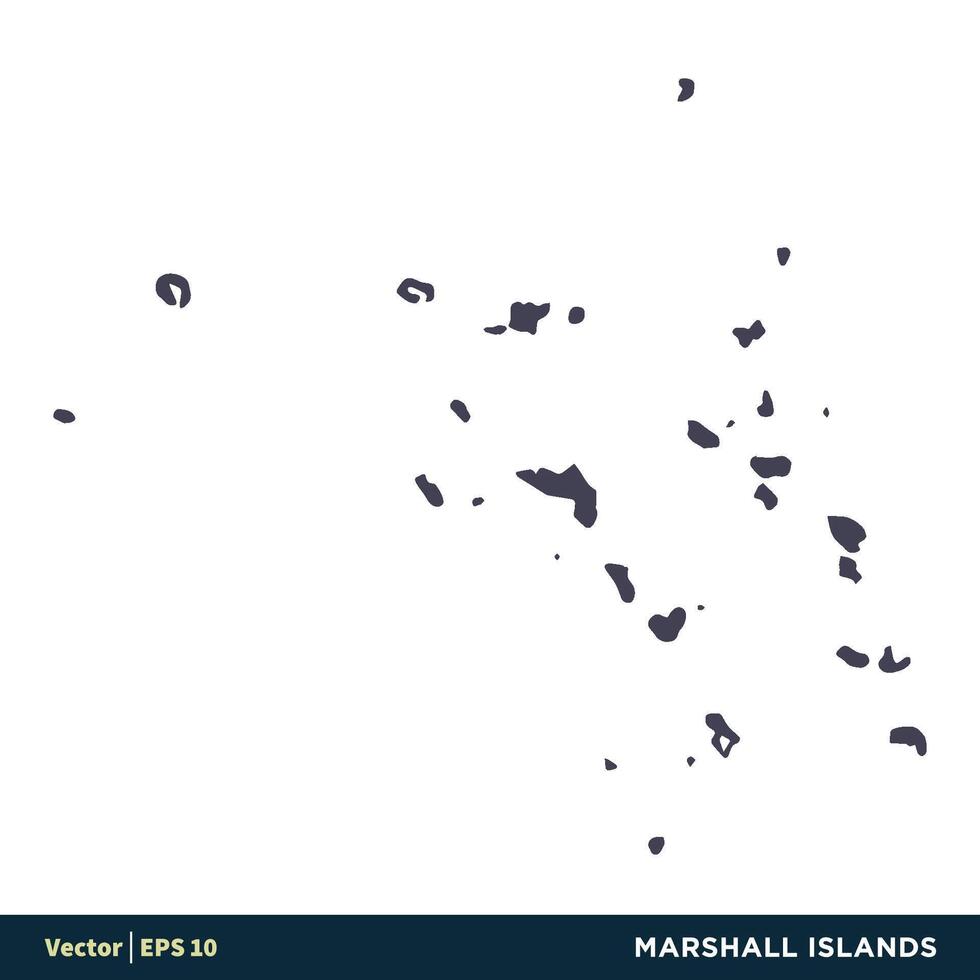 Marshall islas - Australia, Oceanía países mapa icono vector logo modelo ilustración diseño. vector eps 10