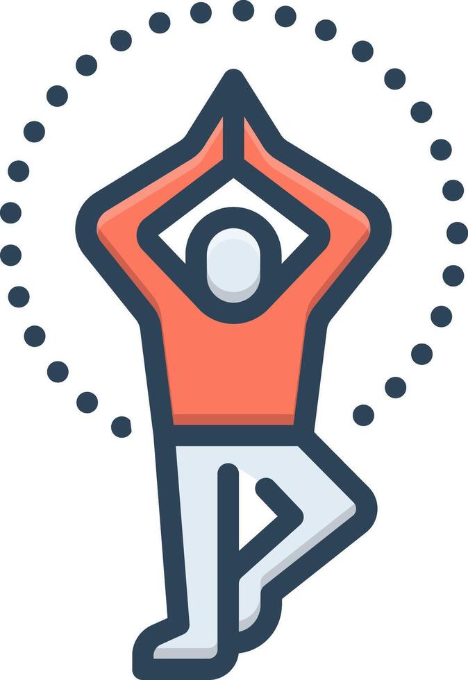 vector color icono para yoga