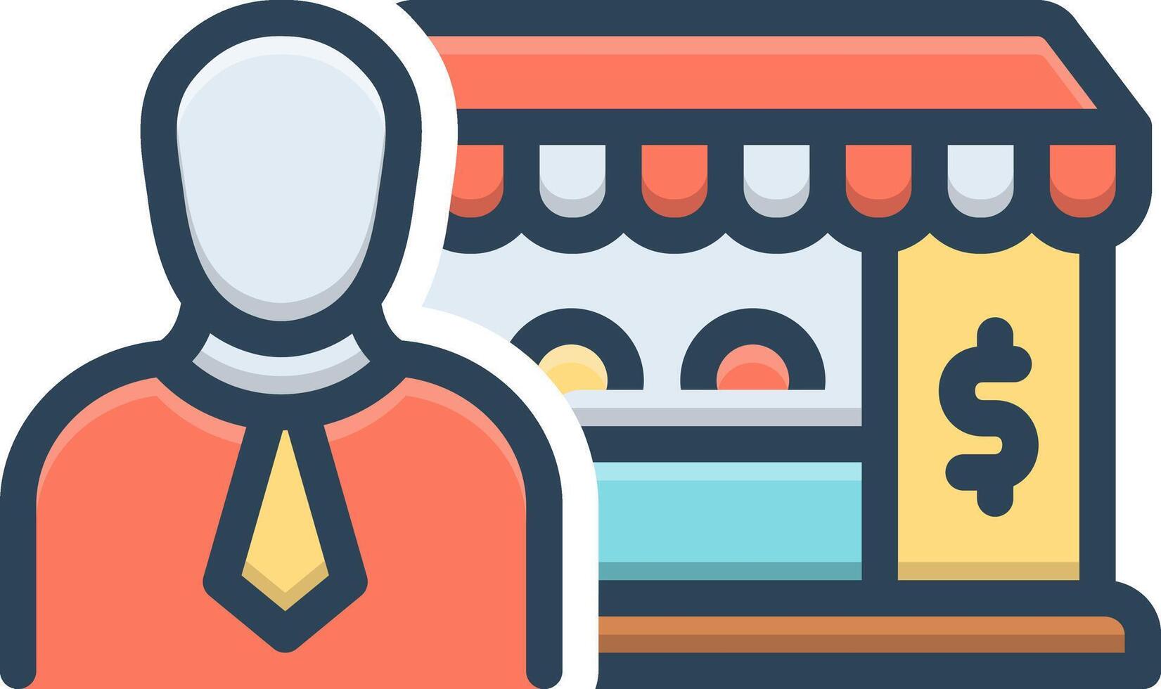 Vector color icon for merchant