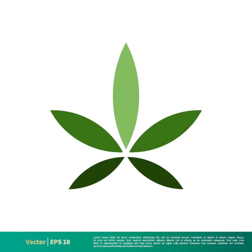 Green Marijuana Hemp Leaf Icon Vector Logo Template Illustration Design. Vector EPS 10.