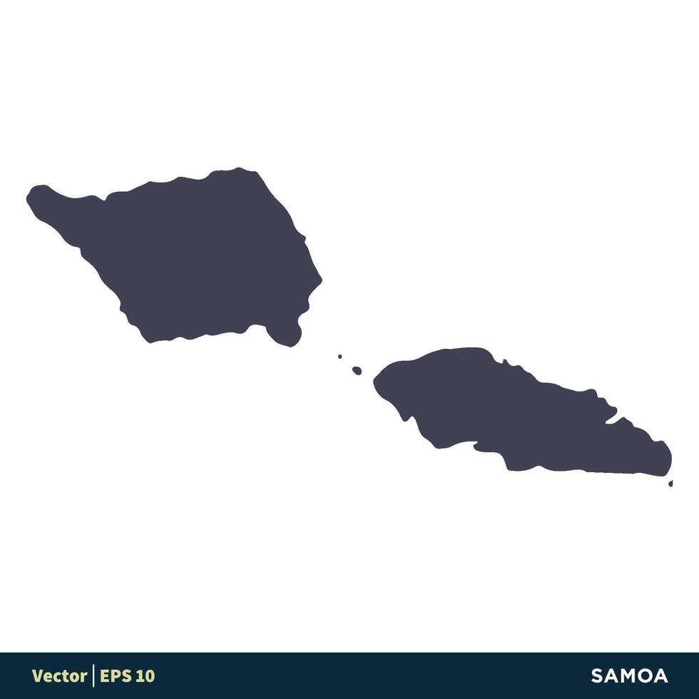 Samoa - Australia, Oceanía países mapa icono vector logo modelo ilustración diseño. vector eps 10