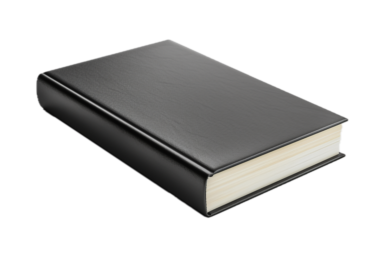 AI generated Black Leather Hardcover Book with Bookmark png