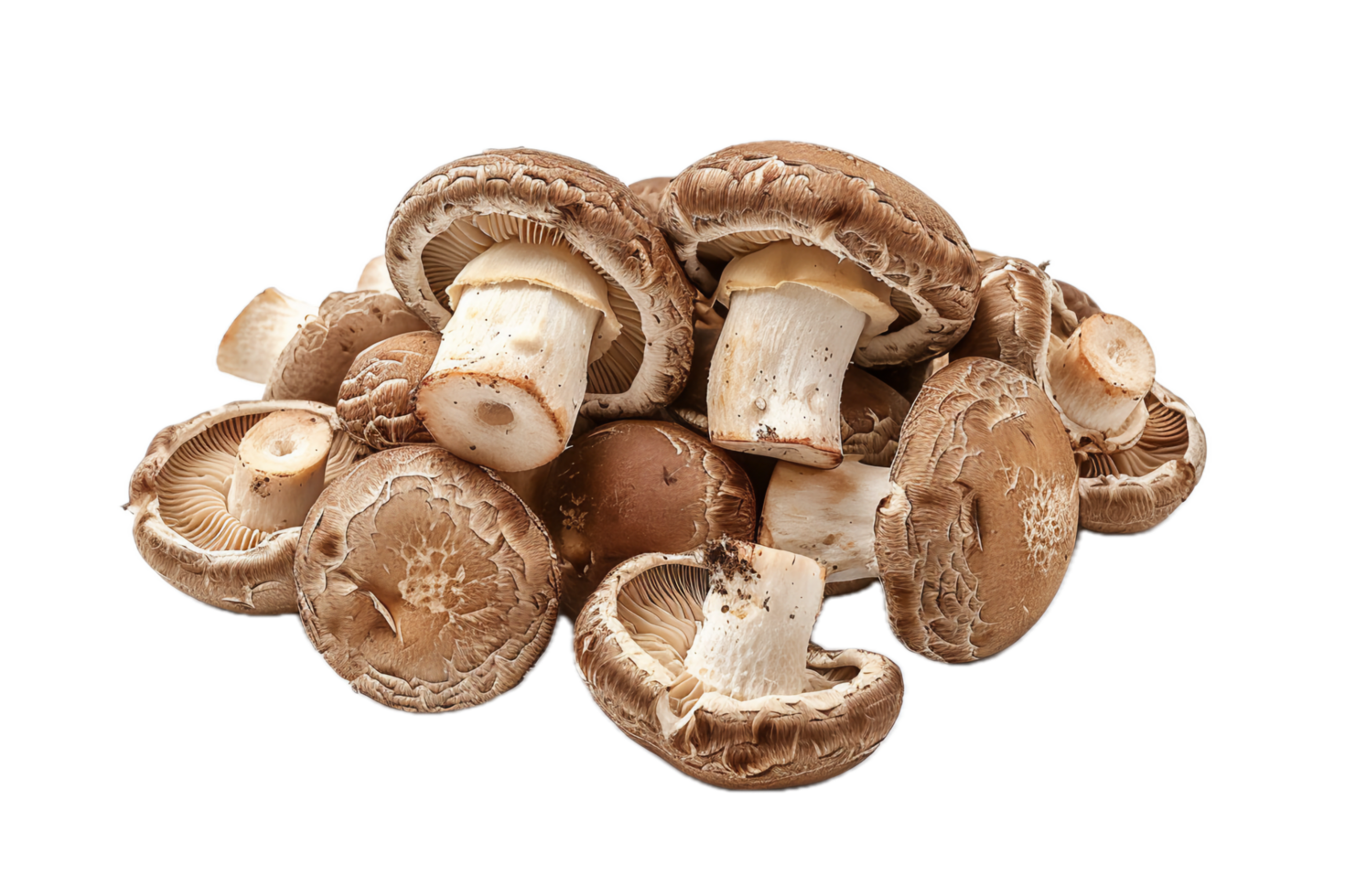 AI generated Fresh Shiitake Mushrooms Grouped png