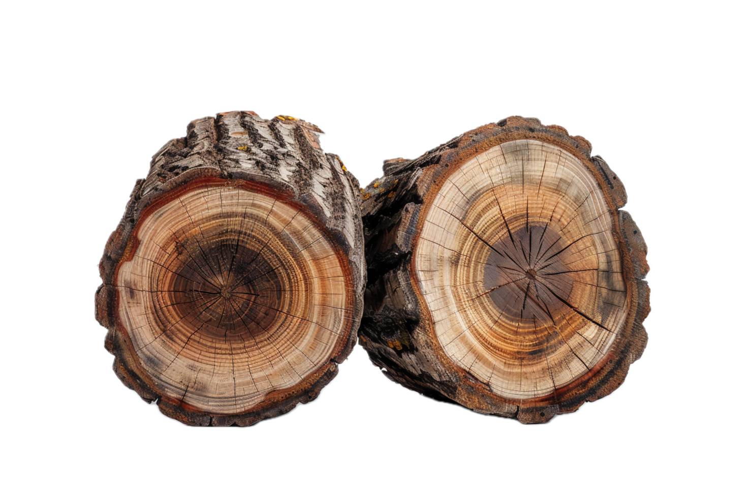 AI generated Cross Section of Tree Logs png