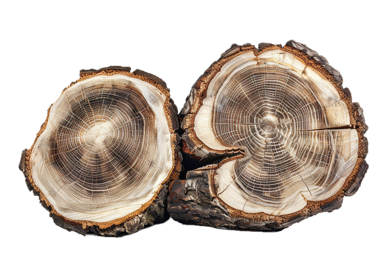 AI generated Cross Section of Tree Logs png