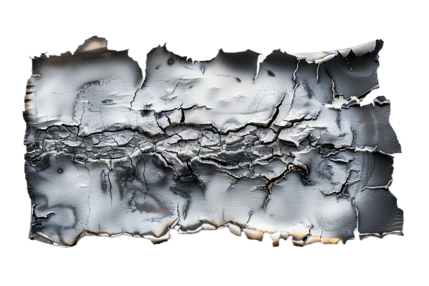 AI generated Torn Metal Sheet Revealing Cracked Surface png