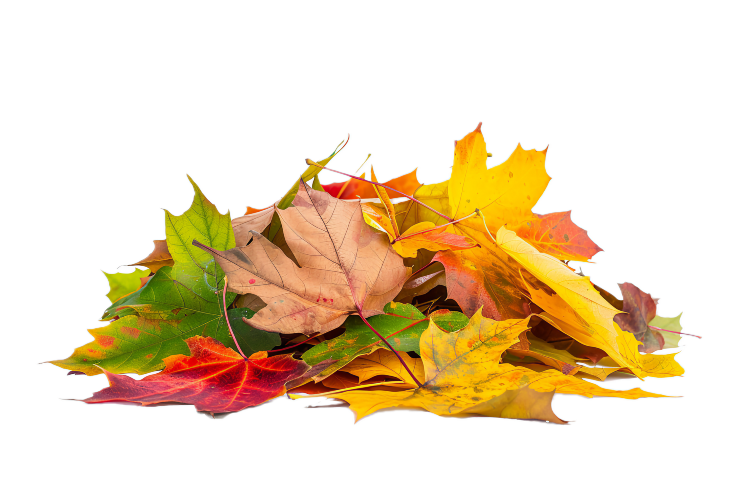 AI generated Autumn Maple Leaves Pile png
