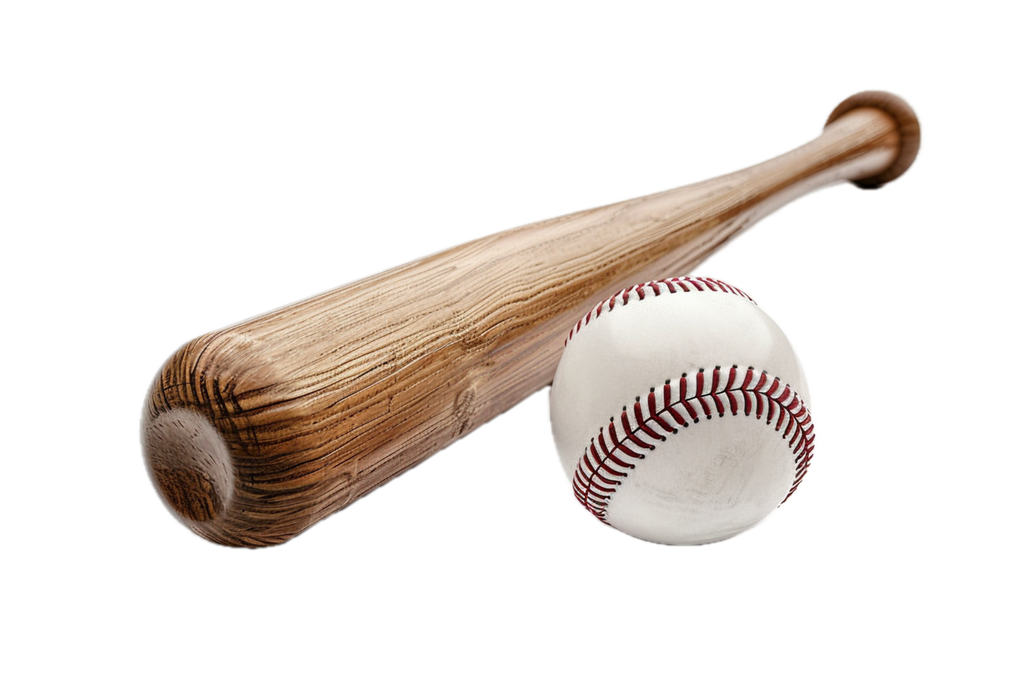 AI generated Weathered Baseball Bat and Ball png