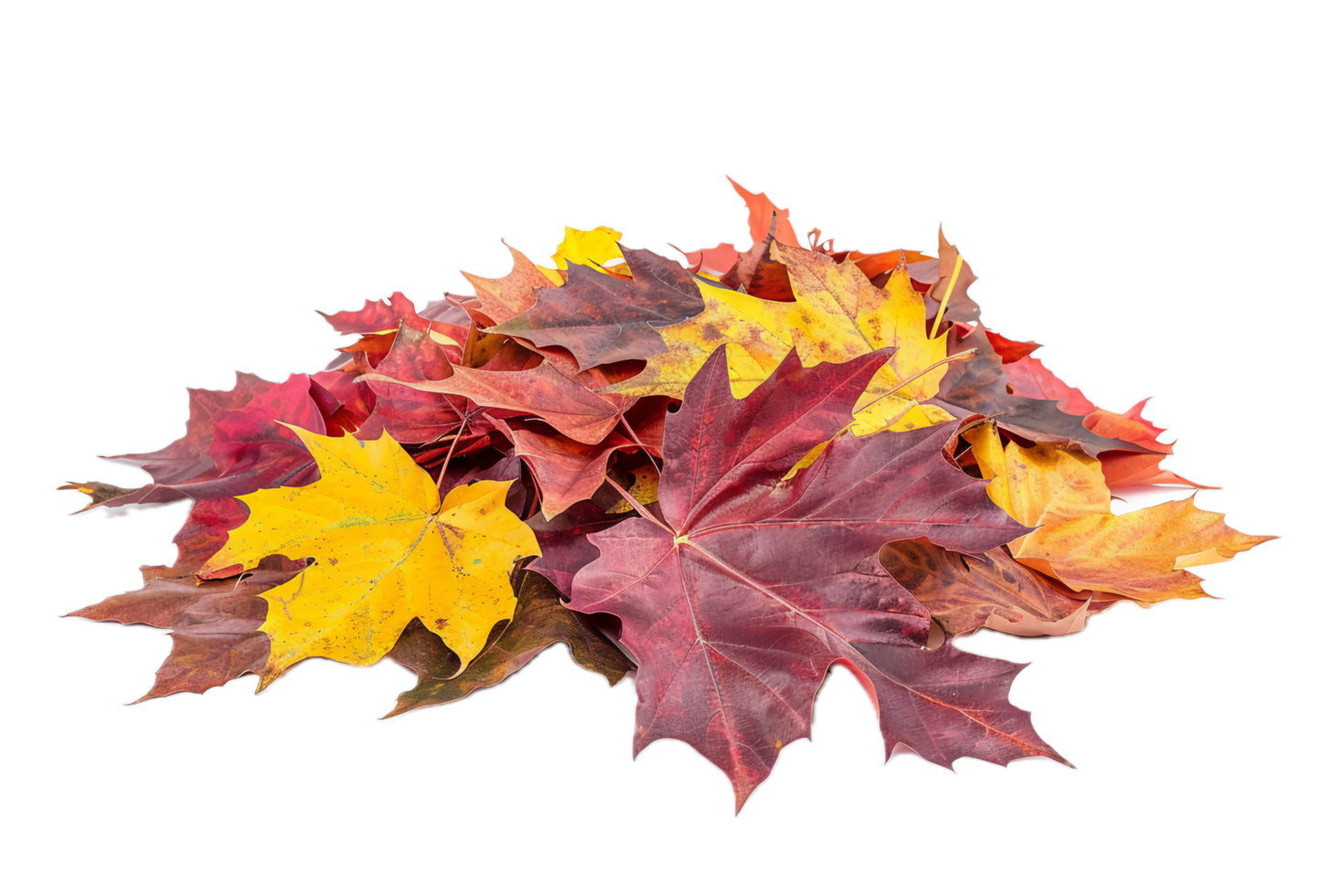 AI generated Autumn Maple Leaves Pile png