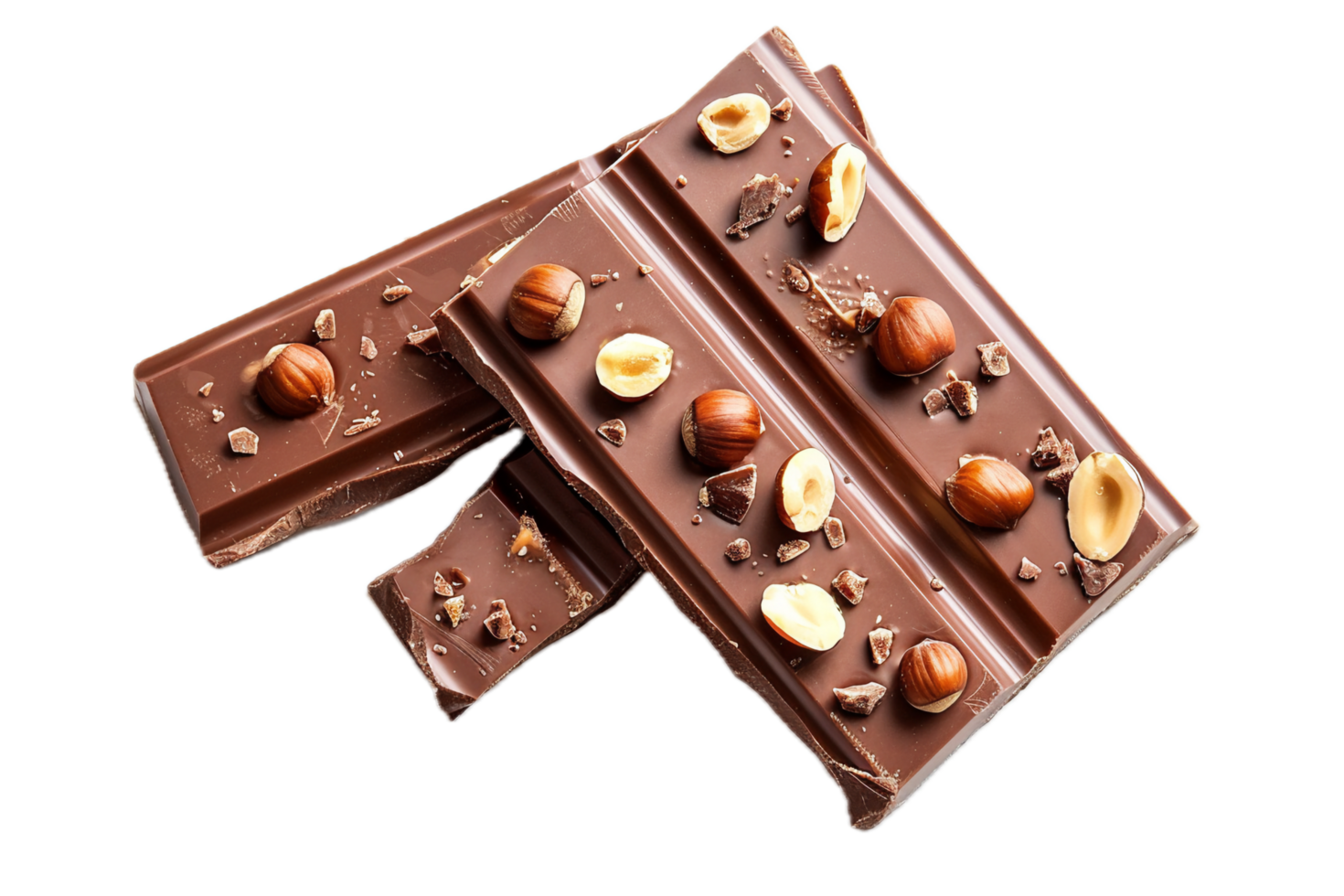 AI generated Luxurious Dark Chocolate Bar with Nuts png