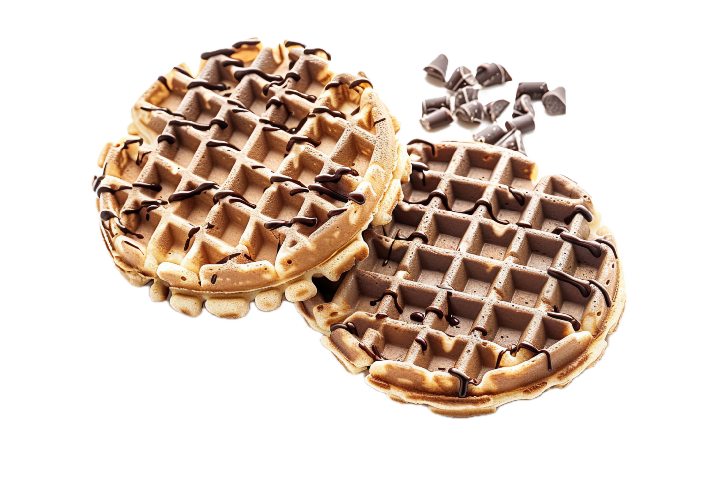 AI generated Belgian Waffle Topped with Whipped Chocolate Cream png