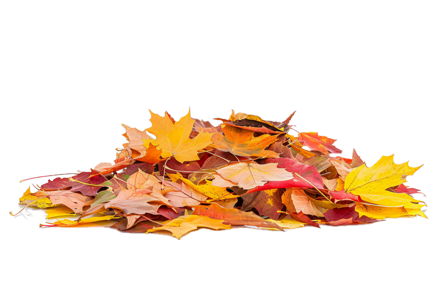 AI generated Autumn Maple Leaves Pile png