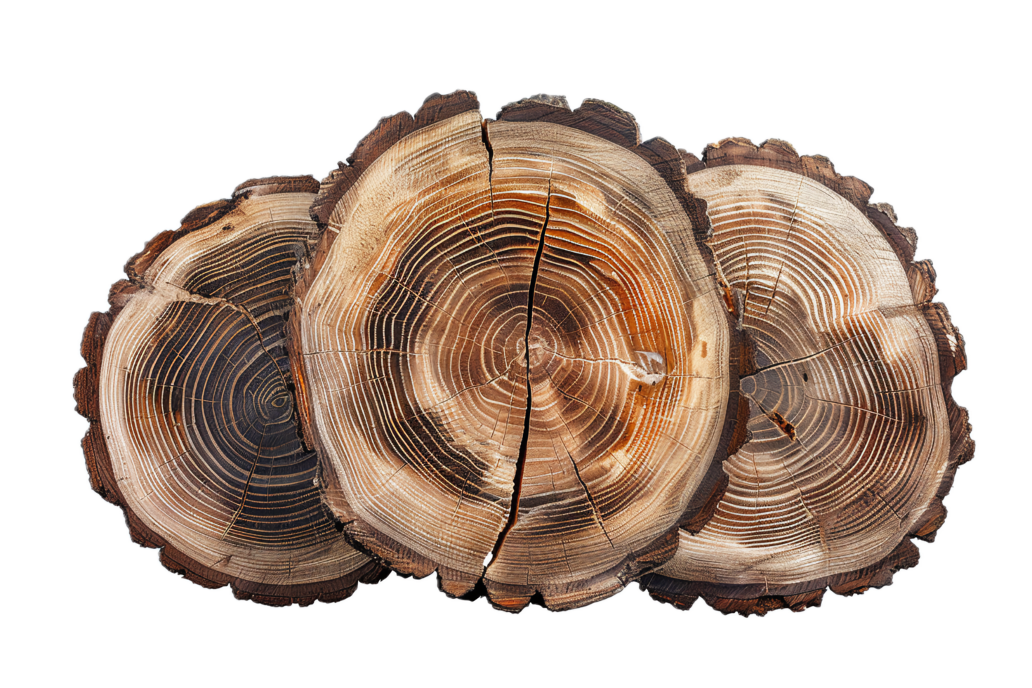 AI generated Cross Section of Tree Logs png