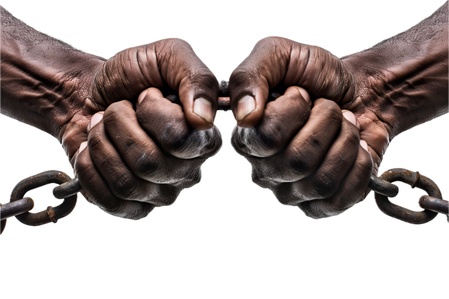 AI generated Hands Bound by Heavy Chains png