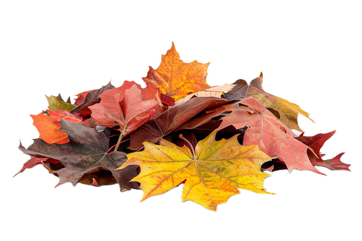 AI generated Autumn Maple Leaves Pile png