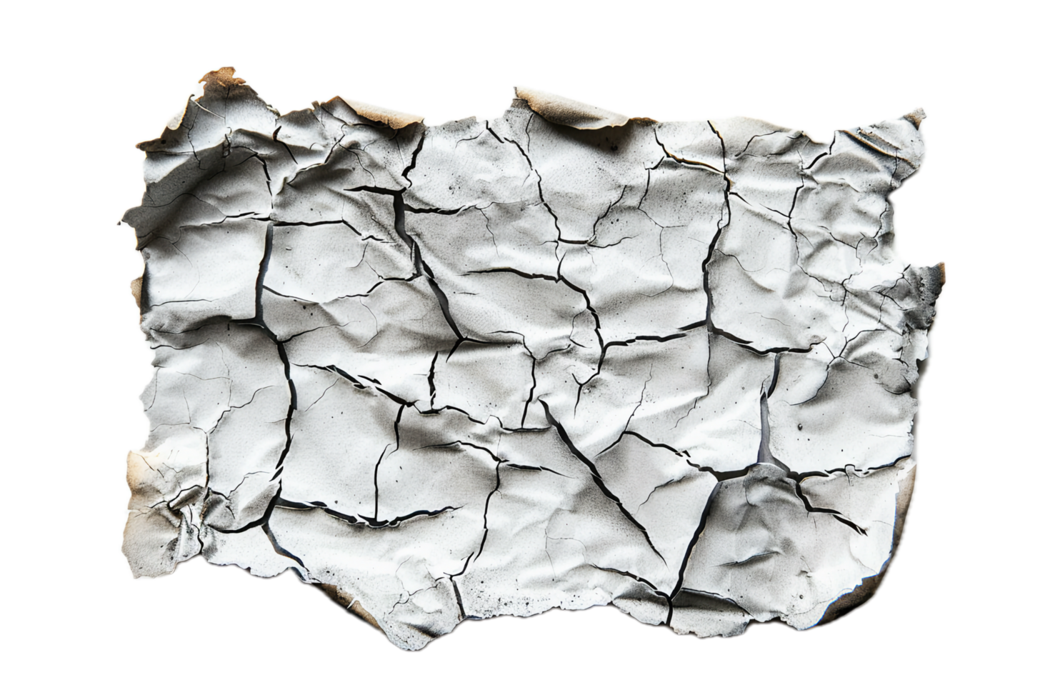 AI generated Torn Metal Sheet Revealing Cracked Surface png