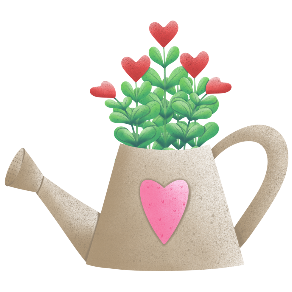 Watering can with flowers png