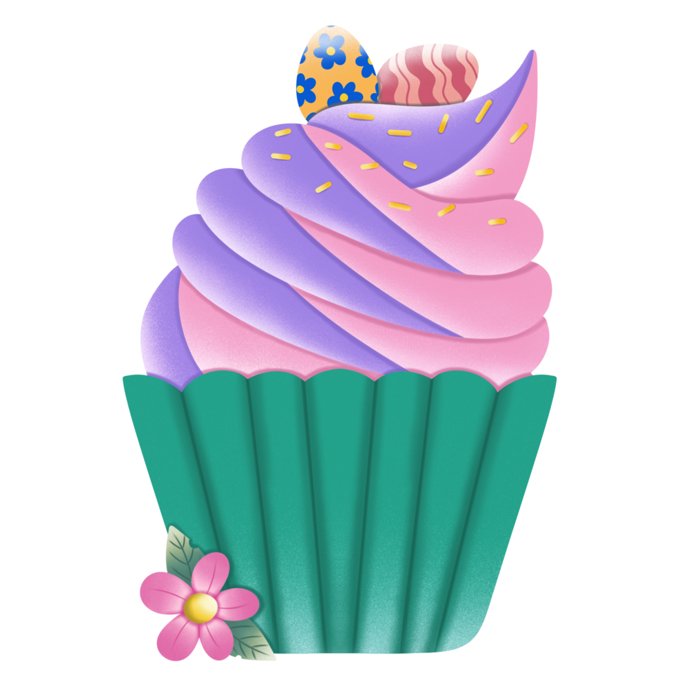 Easter cupcakes illustration png