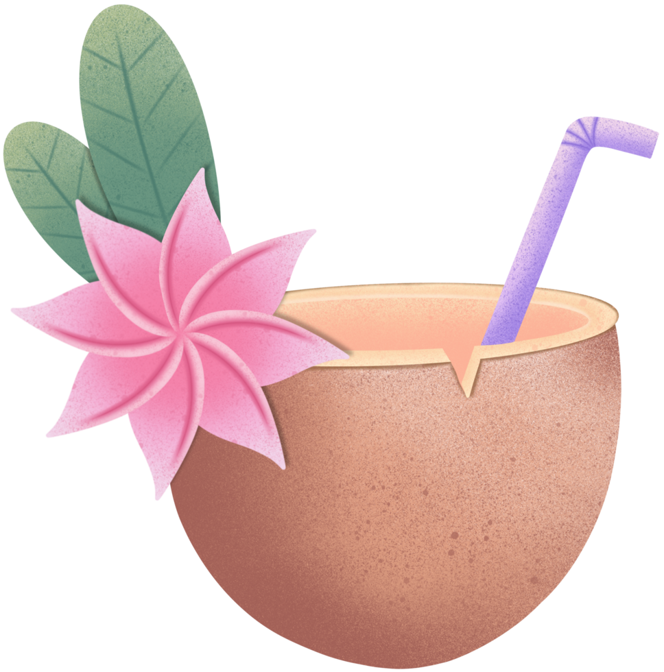 kokos cocktail med blomma png