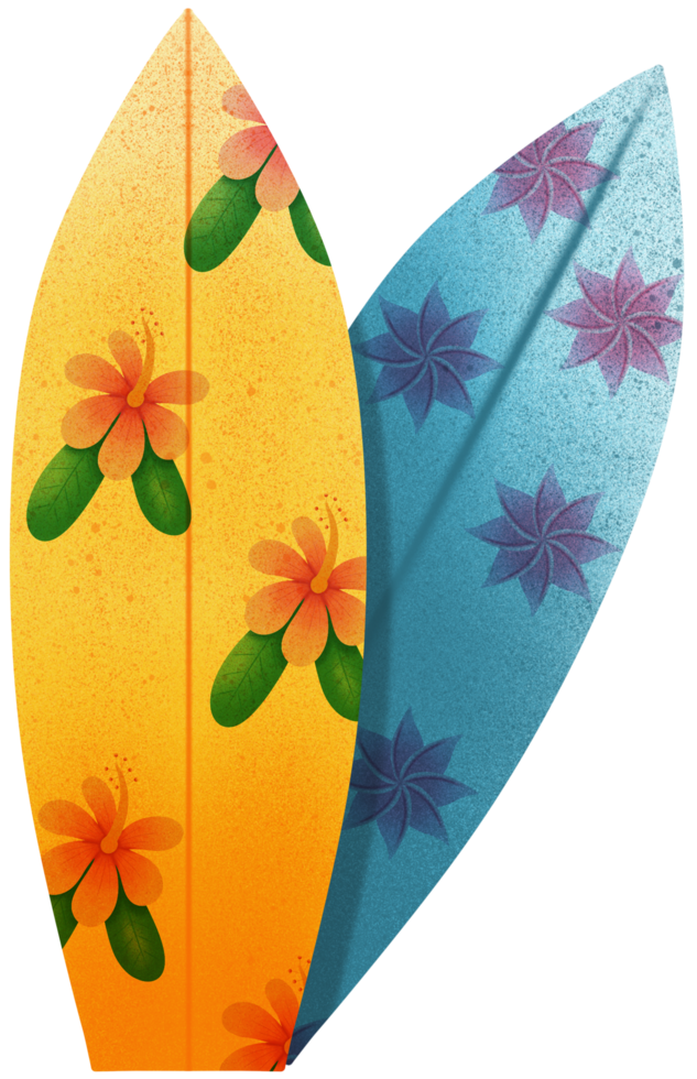 Surfboard with flower pattern png
