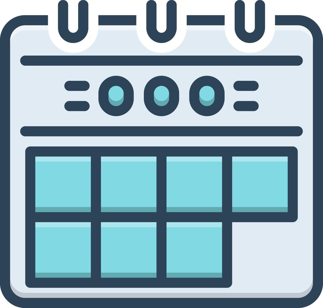 Vector color icon for calendar