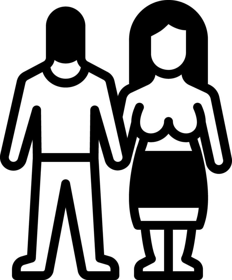 Solid black icon for spouse vector