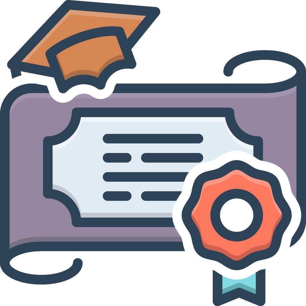 Vector color icon for diploma