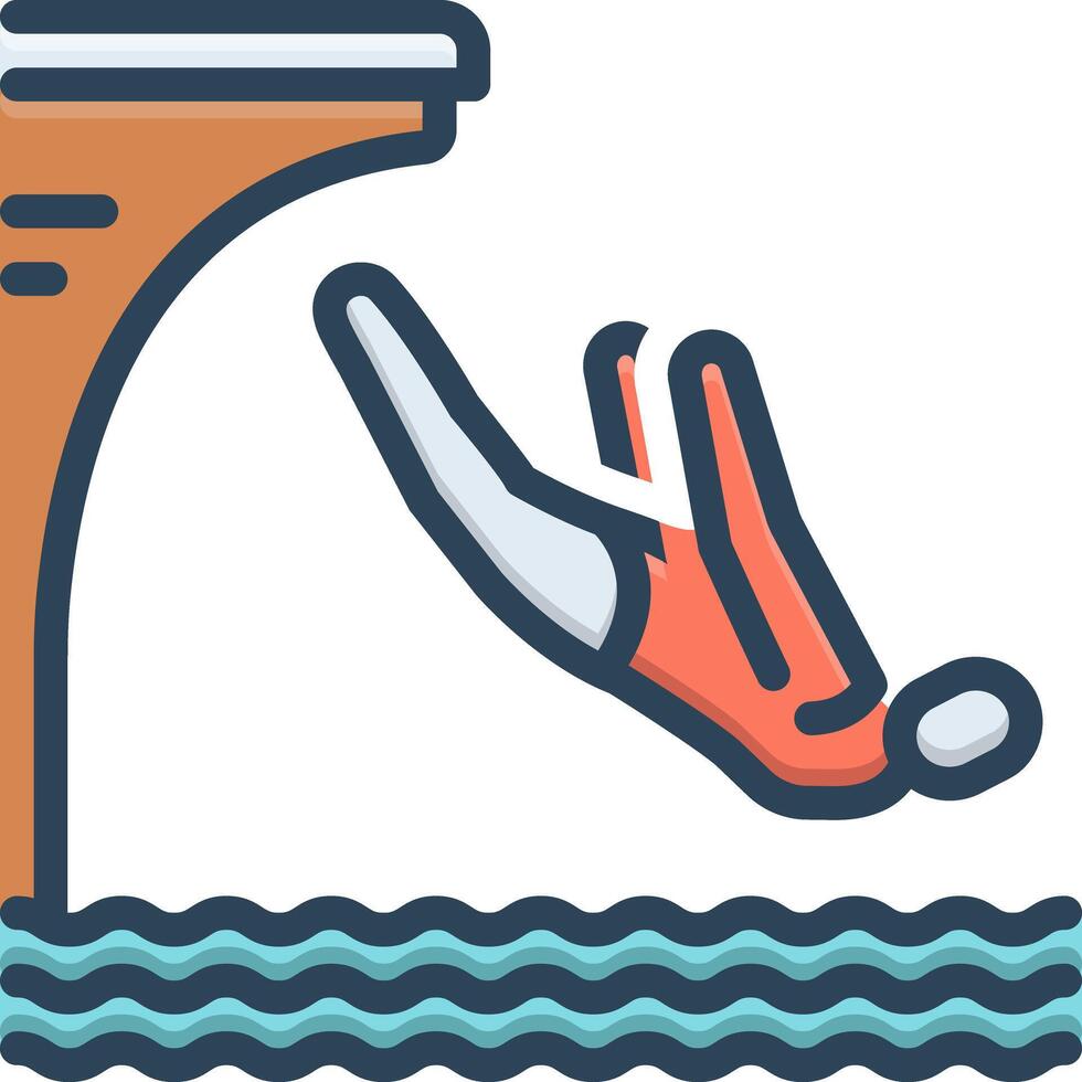 Vector color icon for diving