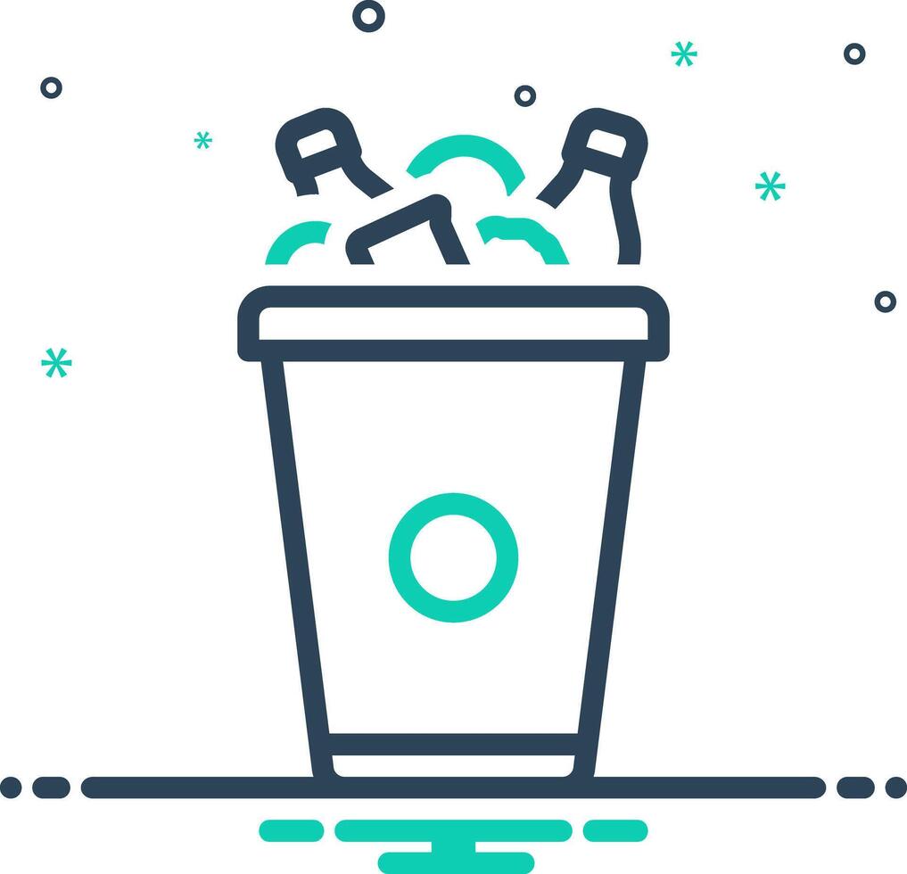 Vector mix icon for trash