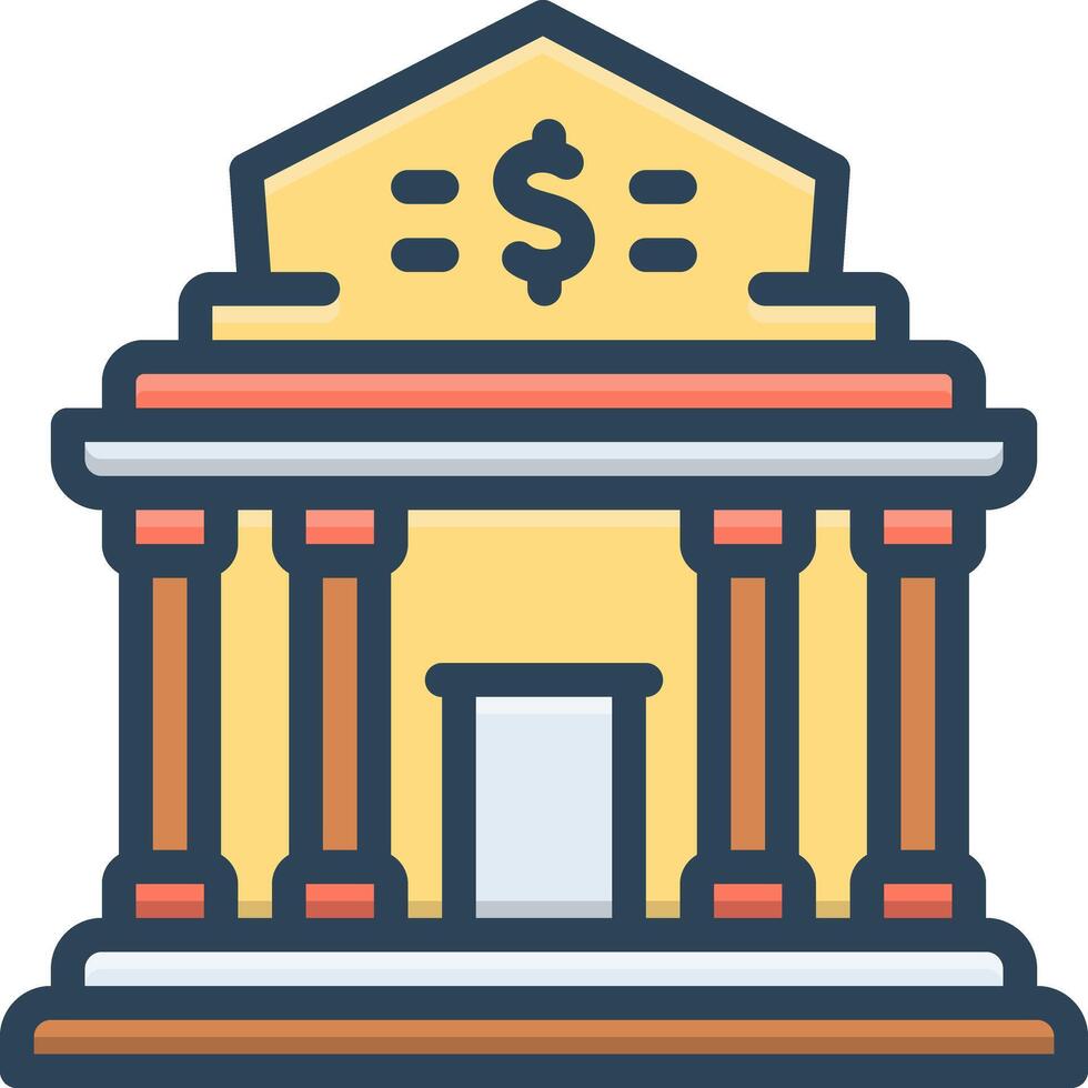 Vector color icon for bank